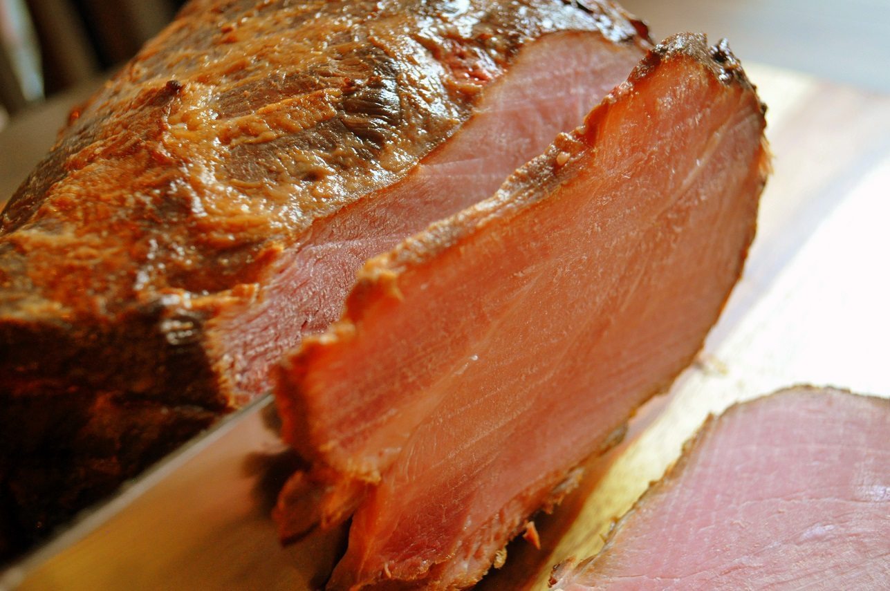 alt=boar ham sliced